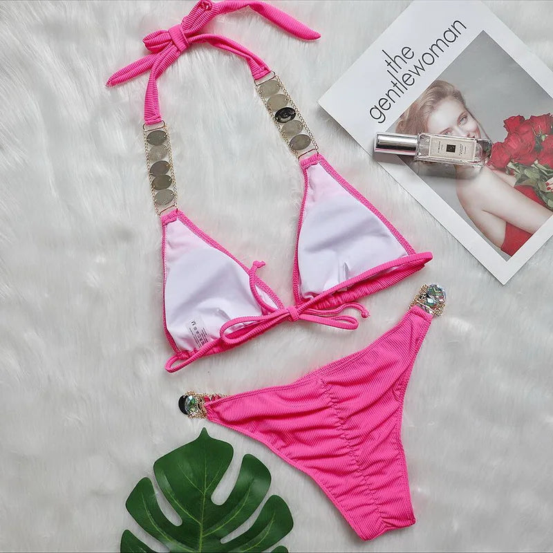 Luxus Bikini mit Strass – Push-Up Bandage Set von Para Praia